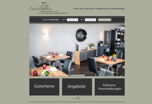 Die Webseite vom Hotel und Restaurant Fackelgarten